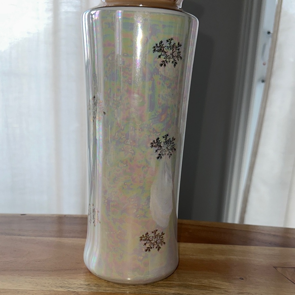 Vintage Japanese Courting Print Lustreware Vase - Picture 3 of 7